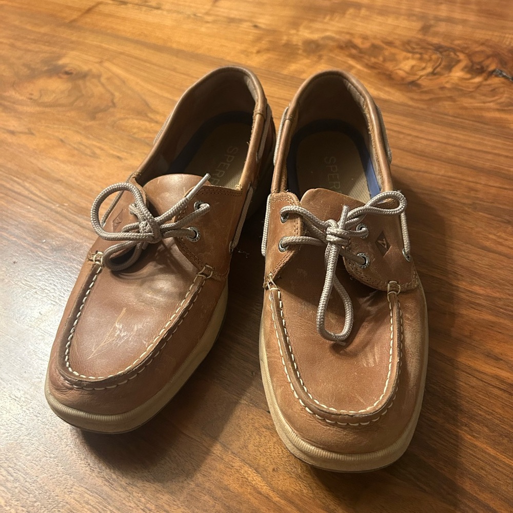 Sperry Top Sider Men's Tan Leather Boat Shoes